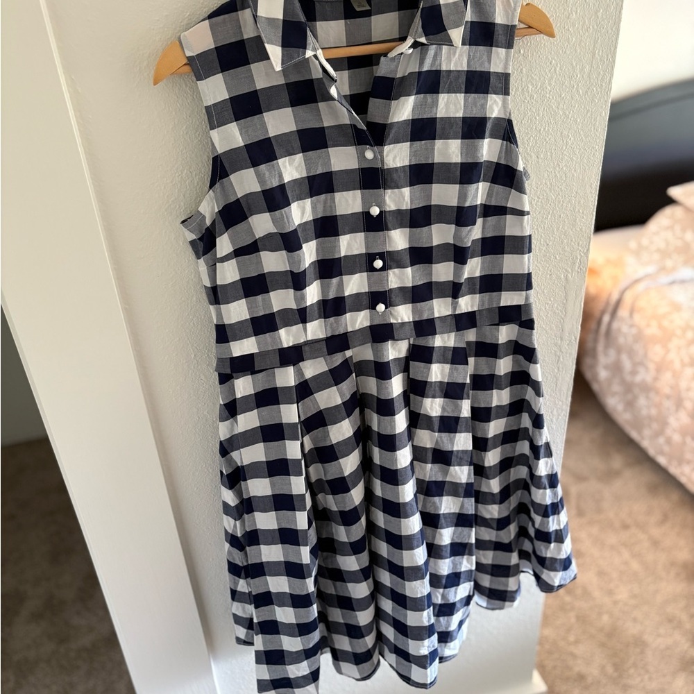 Nine West Navy and White Plaid women’s dress - Picture 3 of 6